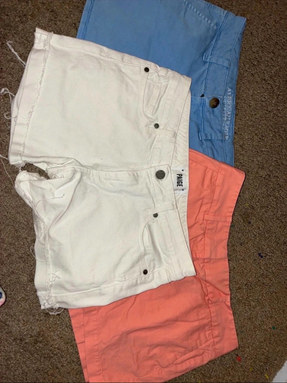 PAIGE White Denim Cutoff Shorts